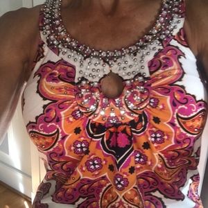 INC Dress - Petite.  White, Orange, Pink, Black